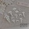 Popular Arte para Uñas con Perlas Esculpidas Suaves Brillantes, Hilos Largos de Seda Satín y Decoraciones de Moños con Brillo Fino, Decoraciones de Uñas Prehechas, Dulce y de Apariencia Dulce