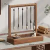 Estante Soporte para Pinceles, Colgante Retro Estilo Chino de Madera Maciza para Colgar Pinceles, Soporte para Pinceles de Caligrafía, Reposapinceles, Estante de Almacenamiento y Exhibición