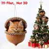 Adornos de Bellota de Animales del Bosque Fantástico Decoraciones de Animales de Piña Decoraciones Acrílicas para Colgar en Casa Decoraciones para Árbol de Navidad