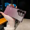 Adecuado para funda de teléfono Samsung S25 Ultra, airbag anti-caída electrochapado en las cuatro esquinas, S24 brillo degradado, S23 funda rígida de PC