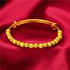 Agita la Explosión de Sonido versión coreana del clásico brazalete de oro con cuentas de transferencia push-pull Lingling chapado en oro para mujer joyería que no se decolora a largo plazo