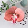 Pétalos de cabeza de flor de phalaenopsis blanca, accesorios de flores artificiales, tocado de flores, horquilla, bricolaje, decoración de boda hecha a mano