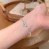 Pulseira de pérolas de zircônia Super Flash Prata meninas pulseira de nicho de luxo leve de alta qualidade temperamento joias quentes