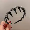 Diadema de Dientes Brillante con Diamantes y Perlas de Lujo Ligero Moda Pasador Alto de Corona Exquisito de Gama Alta Versátil Accesorio para el Cabello con Dientes Nuevo