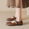 Sapatos de Salto Baixo Weimei Girl 993-16 Estilo Ballet Francês para Mulheres com Tira Plissada e Saia Combinando Sapatos Mary Jane