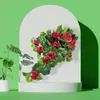 Ventas al por mayor de fábrica de enredaderas de flor de begonia para colgar en la pared, flores artificiales al por mayor, decoración del hogar, arreglos de flores artificiales para exteriores de tela de seda transfronteriza
