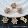 Banho de Cobre 18K Redondo Retangular Oval Caixa Mágica Borboleta Zircônia Contas Separadoras Multi-Furo Acessórios para Pulseira Colar DIY