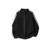 Nuevo Cardigan Chaqueta Otoño 2026 para Hombre con Parches de Tres Rayas y Patrón de Escamas de Dragón, Cuello Alto, Estilo Pareja, Tallas Grandes, Corte Holgado, Moderno