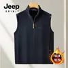 Chal con Forro de Polar Nuevo Otoño e Invierno 2024 para Hombre Chaleco Cálido Suéter Casual sin Mangas Engrosado con Forro de Polar