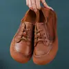Zapatos Casuales de Estilo Chino Redondos para Primavera y Otoño 2025, Fáciles de Combinar, con Cordones, Suela Suave, Resistentes al Desgaste, Zapatos Individuales Planos Pequeños para Mujer