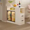 Divisória de Gabinete Lateral para Sofá para Hall de Entrada e Sala de Estar, Armário de Vinho para Apartamento Pequeno, Armazenamento de Grande Capacidade, Armazenamento de Bancada de Bar, Aparador de Luxo Leve