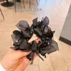 Scrunchie Preto com Bolinhas Brancas Estilo Coreano com Fita de Rede, Novo Acessório de Cabelo, Estilo Despojado, Prendedor de Coque de Alta Qualidade