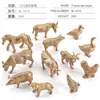 Simulação Transfronteiriça Mini Fazenda Aves Galinha Pato Ganso Vaca Ouro Animal Pequeno Modelo em Miniatura Ornamentos de Mesa de Areia Atacado