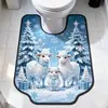 Novo Tapete de Chão de Lama Diatomácea de Cordeiro Fofo Tapete de Banheiro em Forma de U para Vaso Sanitário Tapete de Chão Espessado Resistente ao Desgaste Resistente à Sujeira Pode ser Enviado por Dropshipping