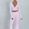 25 Otoño Nuevo Europeo y Americano Transfronterizo para Mujer Ajustado Corto con Capucha Top Pantalones Casuales Traje de Moda Conjunto de Dos Piezas para Mujer