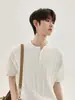 Suministro Exclusivo Transfronterizo Estilo Coreano Simple Estilo Old Money Camiseta Casual de Punto de Manga Corta Camisa Polo Top Versátil Cleanfit