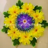 Guirlanda de Flores Artificiais para o Festival Qingming Guirlanda de Flores Pequenas para o Festival Qingming Guirlanda de Flores 60cm Guirlanda de Flores Pequenas com Estrutura de Bambu para Flores de Cemitério