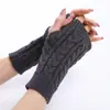 Guantes de Punto para Otoño e Invierno para Estudiantes, Guantes Cortos Lisos de Color Sólido Cálidos Estilo Coreano sin Dedos para Parejas, Guantes de Medio Dedo para Mujer