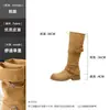 Botas altas con hebilla retro desgastada para mujer, nueva llegada de otoño, uso bidireccional, botas holgadas, botas vaqueras, botas altas hasta la rodilla para montar