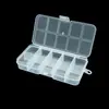 Caja organizadora pequeña con 10 compartimentos fijos, caja transparente para aparejos de pesca, pastillero, joyería, cuentas, anzuelos de pesca, organizador para clasificar tornillos