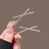 Pasador de Pelo Cruz de Pedrería Estilo Ins para Mujer, Pinza para Flequillo Lateral, Accesorio de Pelo de Gama Alta