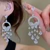 Brincos de Borboleta Elegantes Estilo Francês Cravejados com Diamantes, Colar, Brincos com Franjas Estilo Palácio, Conjunto de Joias de Luxo Leve de Alta Qualidade Atacado