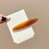 Grampo de Cabelo Oval de Ácido Acético Francês para Franja Lateral de Mulheres Cabelo Quebrado Outono e Inverno Sentido Avançado Elegante Grampo de Bico de Pato de Uma Palavra