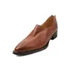 Sapatos de Salto Baixo com Corte Profundo Super Macios e Confortáveis para Mulheres, Novo Modelo Primavera 2026, Couro Bovino de Primeira Camada, Solado Silencioso, Sapatos Femininos de Couro Genuíno Estilo Old Money