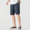 Moda de Verano para Hombre, Pantalones Cortos Cargo de Sarga con Personalidad Retro, Pantalones Cortos Ligeros de Negocios Casual, Holgados, Transpirables, hasta la Rodilla