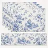 Juego de cinco piezas de camino de mesa y mantel individual transfronterizo, decoración de tela de mantel impresa, textiles para el hogar suaves, envío directo de una pieza, admite personalización