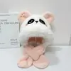 Chapéu e Cachecol Infantis Novo Estilo Coreano Quente Espessado Pelúcia Panda Fofo Super Fofo Chapéu com Proteção para Orelhas de Bebê Inverno