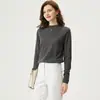 Suéter de punto fino de cachemira pura para mujer, color liso, cuello alto medio, de canalé, básico, ajustado, adelgazante, para commuting
