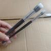 Brocha punteada para rubor de doble capa de cabeza plana para maquillaje, brocha de cerdas suaves para base y polvo suelto, belleza, contorneado, lana, brocha para iluminador