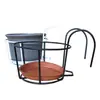 Colgador de flores de hierro circular colgante para balcón, macetero de pared con estructura de hierro, cesta colgante con reja de ventana antirrobo, cesta colgante de pared para exteriores