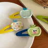 Pinza para el pelo de lunares a cuadros de manzana Pinza BB Ojos Grandes Divertida Pinza Rompepelo Pinza para Flequillo Pinza Lateral Pinza para el pelo Nuevo