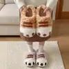 Pantufas de algodão fofas de pata de gato para mulheres, pantufas quentes e felpudas de algodão para casa para homens, pantufas fofas de desenho animado de inverno, atacado para outono e inverno
