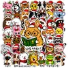 Compra transfronteriza directa de 50 pegatinas creativas personalizadas de animales lindos con temática navideña, estilo coreano, para mascotas, calcomanías impermeables