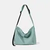 Bolsa Transversal de Lona Casual Estilo Japonês para Mulheres 2025 Nova Simples de Grande Capacidade Bolsa de Ombro Design de Nicho Bolsa para o Dia a Dia