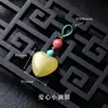 Colgante de Flor de Loto Color Jade de Vidrio Pequeño Hecho a Mano DIY Accesorio Colgante Pulsera Huella de Gato Broche Estilo Chino