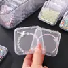 Caixa de Armazenamento Plástica com Tampa Flip-Top Caixa de Armazenamento para Brincos Caixa Plástica Transparente Caixa de Joias Armazenamento de Contas