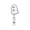 Porta gafete de cocodrilo retráctil de acrílico para Halloween con carrete giratorio de regalo médico y hebilla retráctil