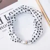 Elegante Collar de Perlas con Cierre Magnético, Bufanda Pequeña de Seda para Mujer, Protección para el Cuello en Primavera y Otoño, Calentador de Cuello, Combinado con Camisa, Accesorio para el Cuello y la Clavícula
