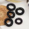 Anillo para el cabello con línea telefónica japonesa y coreana, sin rastro, negro, grande, pequeño, para teléfono, cuerda para el cabello, banda de goma para el cabello, cuerda fina para la cabeza