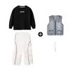 Ropa de Moda Hip-Hop para Niños Ropa de Hip Hop para Actuación de Niños Moda Genial Niñas Hip-Hop Holgada Moda de Marca Chaleco de Mezclilla Traje