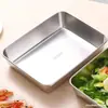 Caixa de aço inoxidável para conservação de alimentos transfronteiriça, quadrada para micro-ondas, lancheira, caixa térmica, para estudantes, trabalhadores de escritório, cantina, caixa bento, caixa de lata
