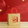 Bolsas da Sorte de Ano Novo de Alta Qualidade em Estoque, Impermeáveis, Espessadas, Tridimensionais, Sacolas Tote Publicitárias Promocionais, Bolsas de Mão de Lona Vermelha