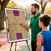 Tablero Táctico Magnético de Baloncesto Portátil de Doble Cara Tipo Soporte para Entrenadores para Comandar y Dirigir Ejercicios y Partidos de Entrenamiento