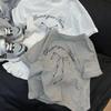 Nueva Camiseta de Verano para Niños Casual Combinable Estilo Occidental Estampado de Letras para Niña Manga Corta Tendencia Camiseta Top de Media Manga