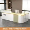 Balcão curvo, balcão de caixa, loja de milk tea, restaurante, vitrine de canto, balcão de recepção, loja de roupas, balcão de boas-vindas, com iluminação