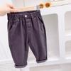 Nuevos Pantalones Casuales Elásticos de Algodón Estilo Coreano para Niños y Niñas, Pantalones Rectos Versátiles para Bebés, Ropa de Otoño para Niños, Pantalones Largos de Color Sólido para Niños